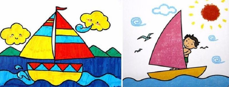 帆船儿童画