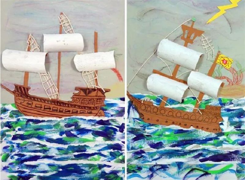 帆船绘画作品课件