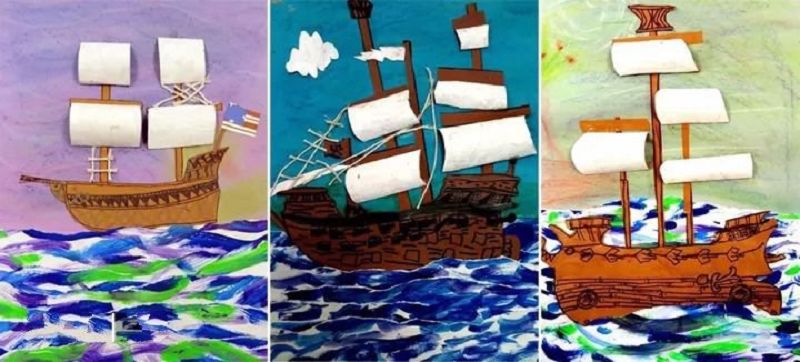 帆船绘画作品课件