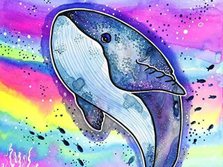 夏日主题《海底鲸鱼》少儿创意美术课件