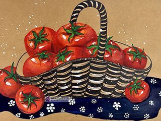 少儿美术水彩画《一篮子西红柿》美术课件